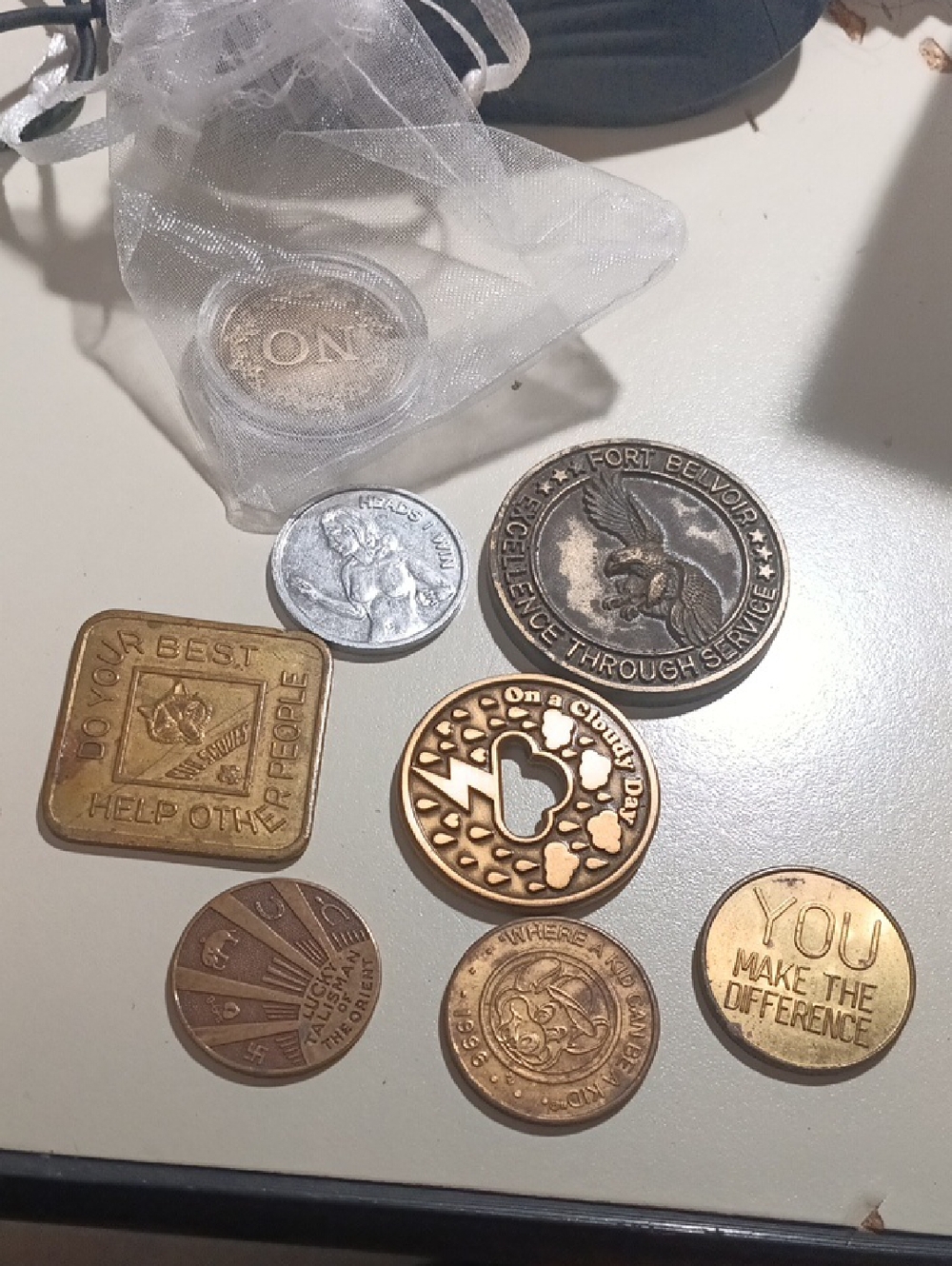 Assorted Decorative Token Set in Gold and Silver Colors